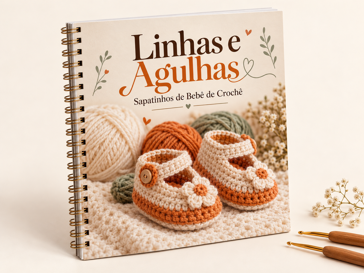 Mockup do guia bônus 1: Guia de Linhas e Agulhas